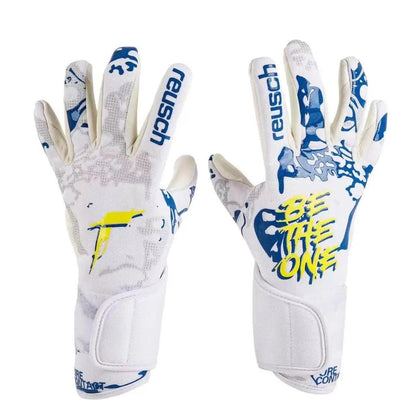 Soccer Goalkeeper Gloves for Training and Match Play white size-10 by HitMyNeed