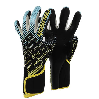 Soccer Goalkeeper Gloves for Training and Match Play yellow-blue size-6 by HitMyNeed