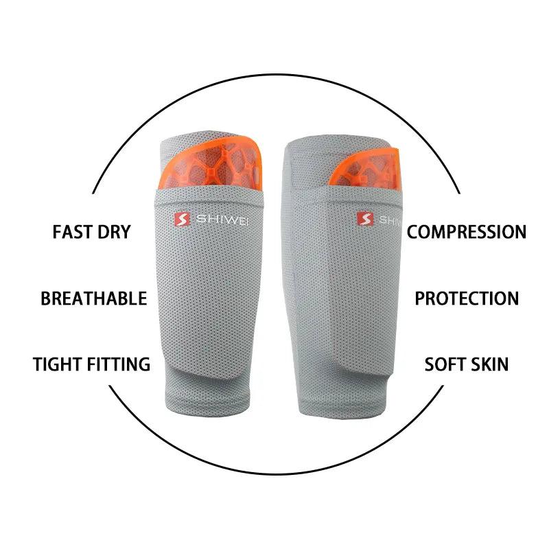Soccer Shin Guard & Compression Leg Support Set by HitMyNeed