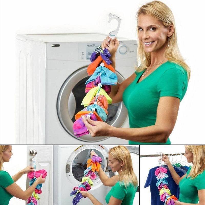 Sock Organizer Laundry Hanger with Clips by HitMyNeed