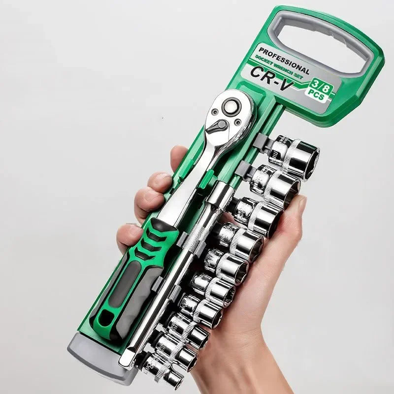 Socket Sleeve Ratchet Wrench Set for Auto Repair 1-4inch-12pc-set by HitMyNeed