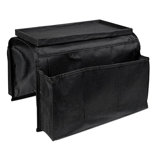 Sofa Arm Table with Multi-Pocket Organizer Bag by HitMyNeed
