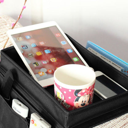 Sofa Armrest Tray with Organizer Pockets by HitMyNeed