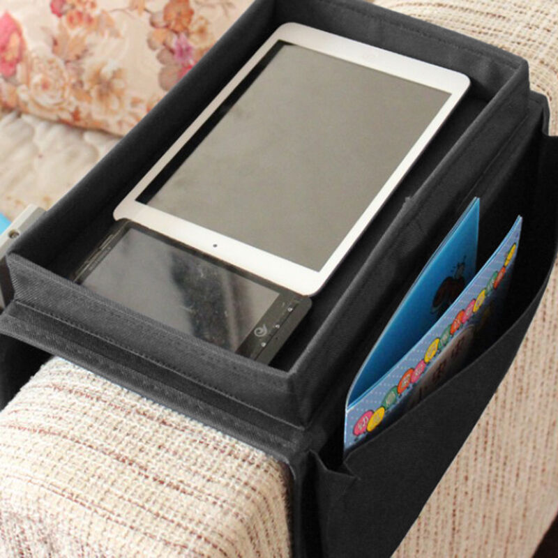Sofa Armrest Tray with Organizer Pockets by HitMyNeed