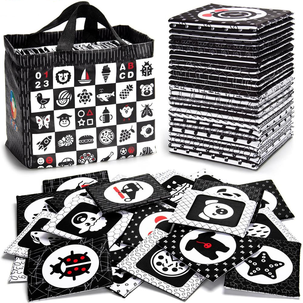 Soft Black & White Baby Flashcards (26 pcs) by HitMyNeed