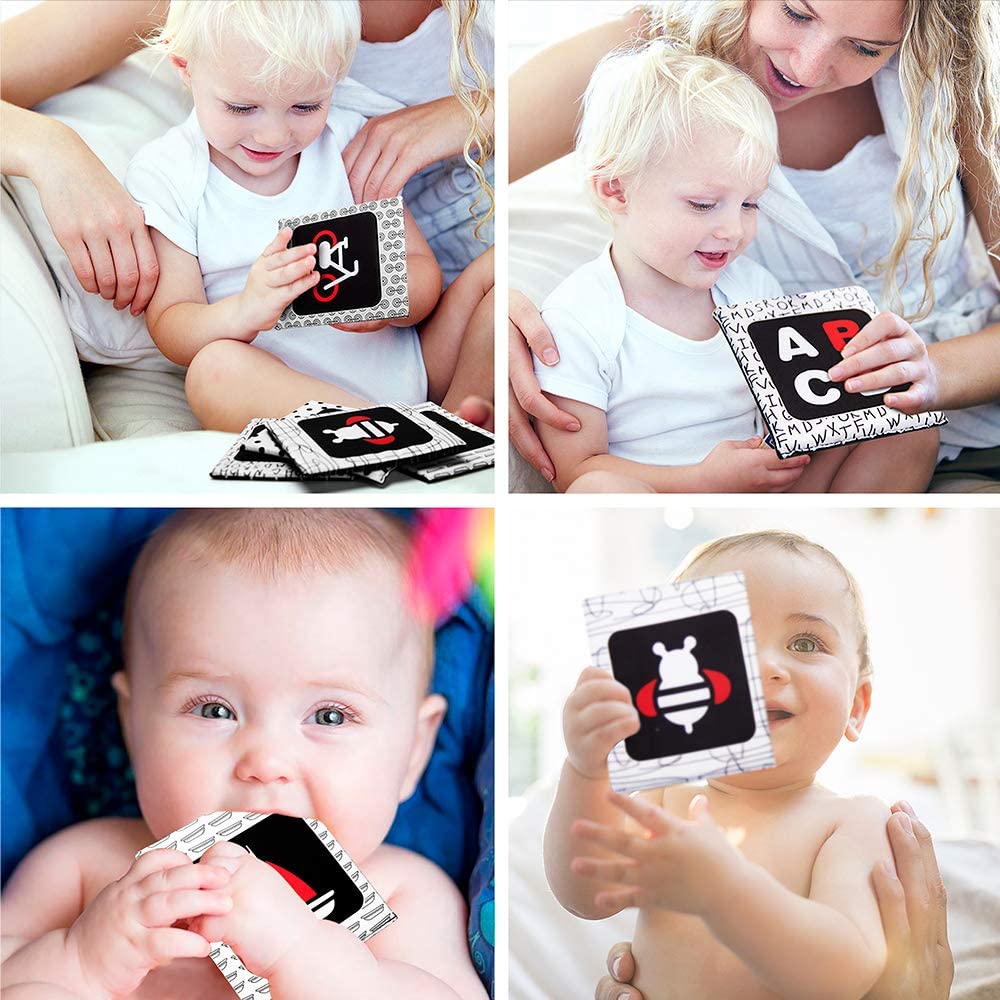Soft Black & White Baby Flashcards (26 pcs) by HitMyNeed