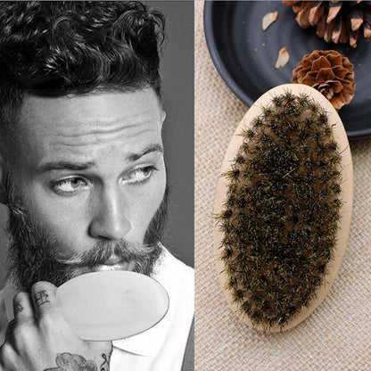 Soft Boar Bristle Beard Brush & Comb Gift Set by HitMyNeed