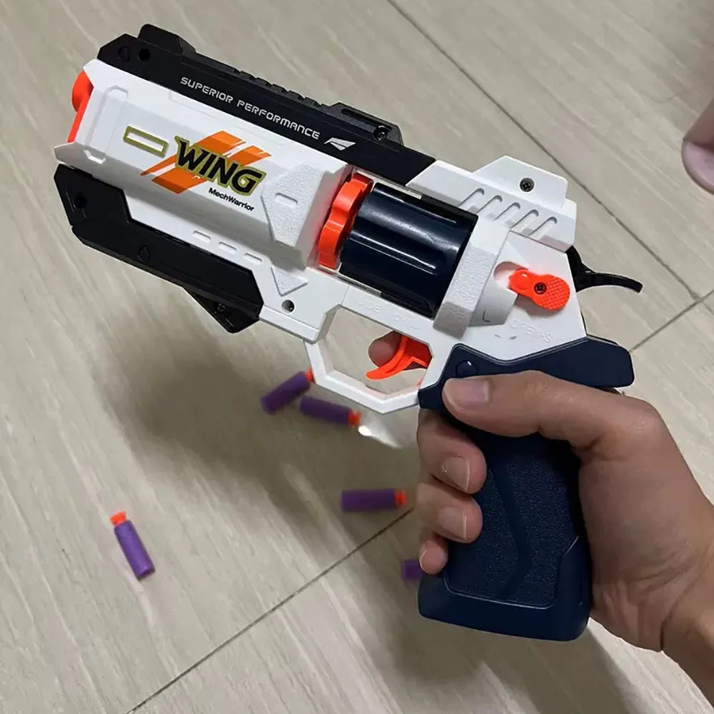 Soft Bullet Foam Toy Gun with EVA Darts & Revolver Mode by HitMyNeed