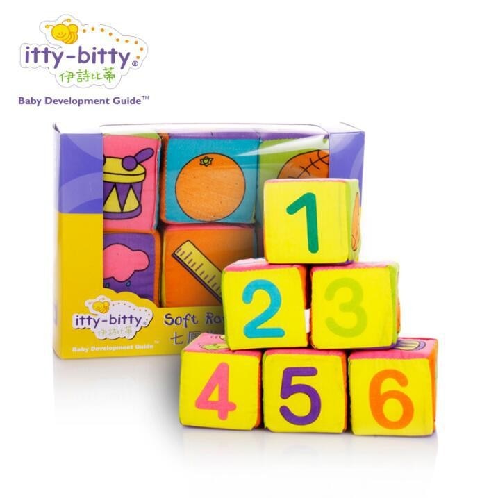 Soft Cloth Baby Blocks with Rattles (Set of 6) by HitMyNeed