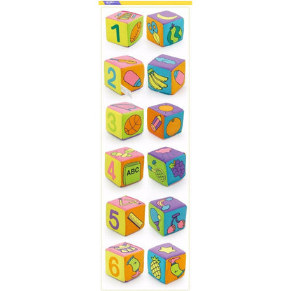 Soft Cloth Baby Blocks with Rattles (Set of 6) by HitMyNeed