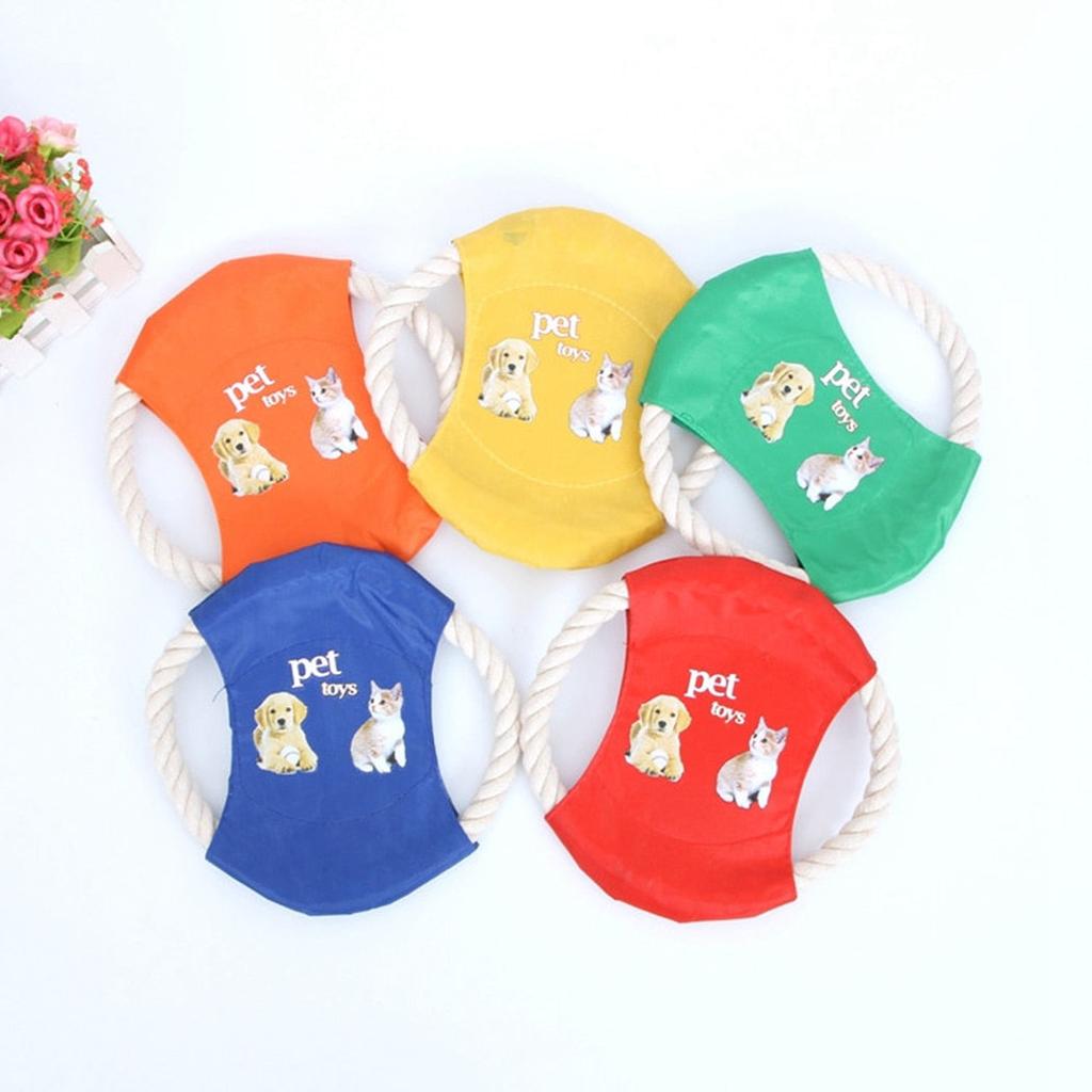 Soft Cloth Dog Frisbee Chew and Fetch Toy by HitMyNeed