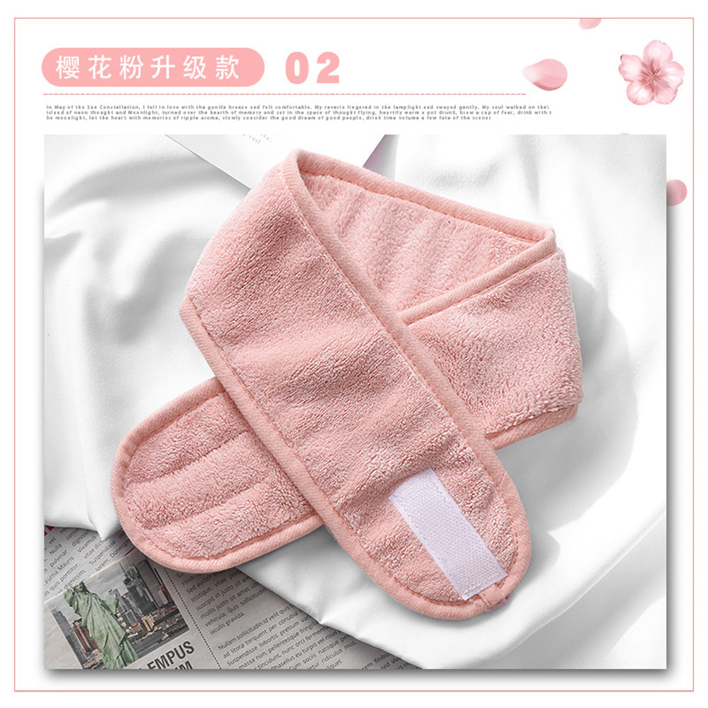 Soft Coral Fleece Adjustable Facial Headband by HitMyNeed