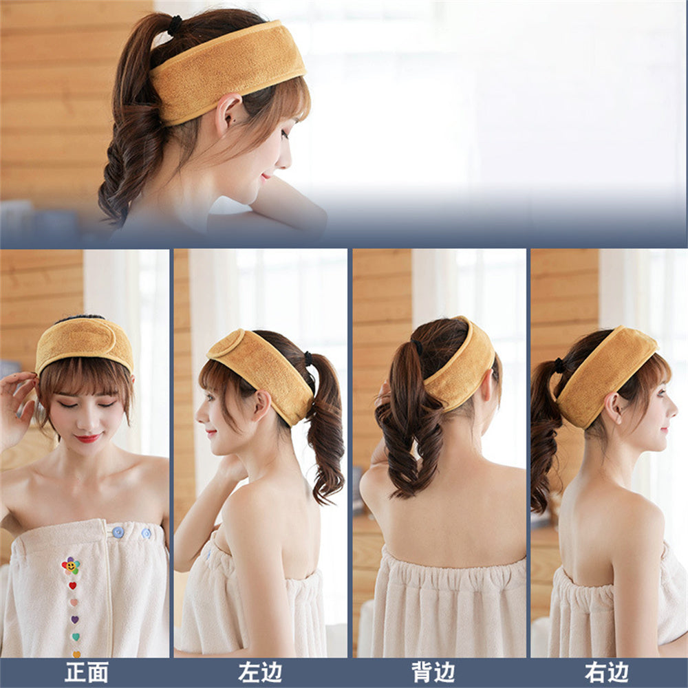 Soft Coral Fleece Adjustable Facial Headband by HitMyNeed