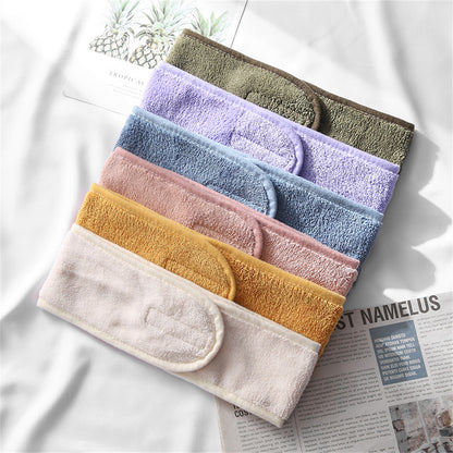 Soft Coral Fleece Adjustable Facial Headband by HitMyNeed