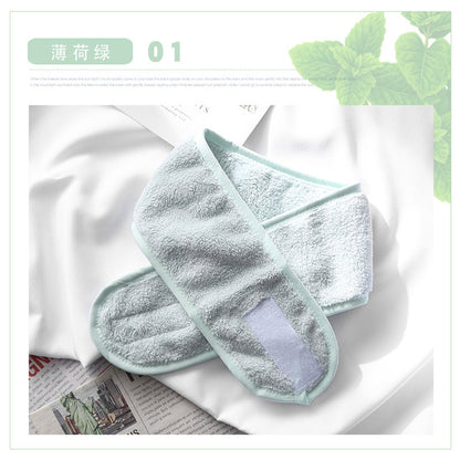 Soft Coral Fleece Adjustable Facial Headband a by HitMyNeed