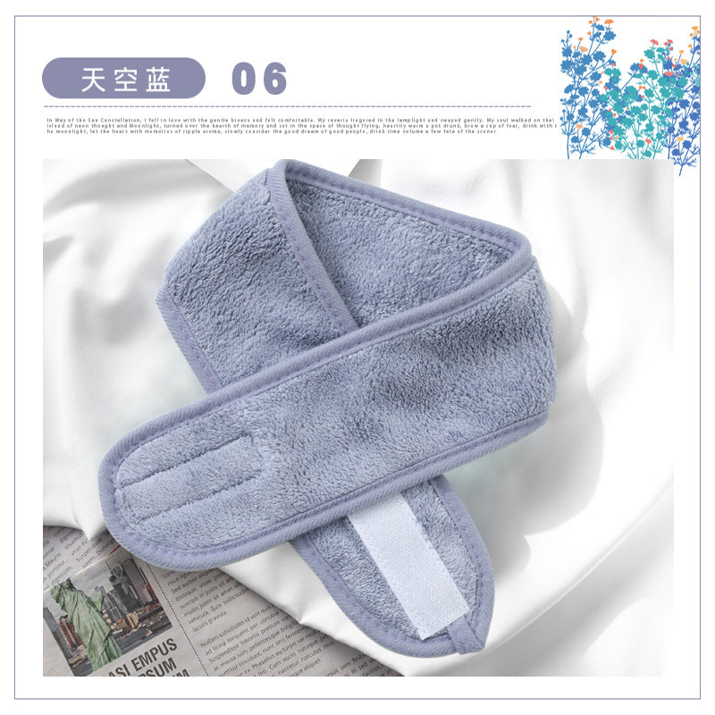 Soft Coral Fleece Adjustable Facial Headband e by HitMyNeed