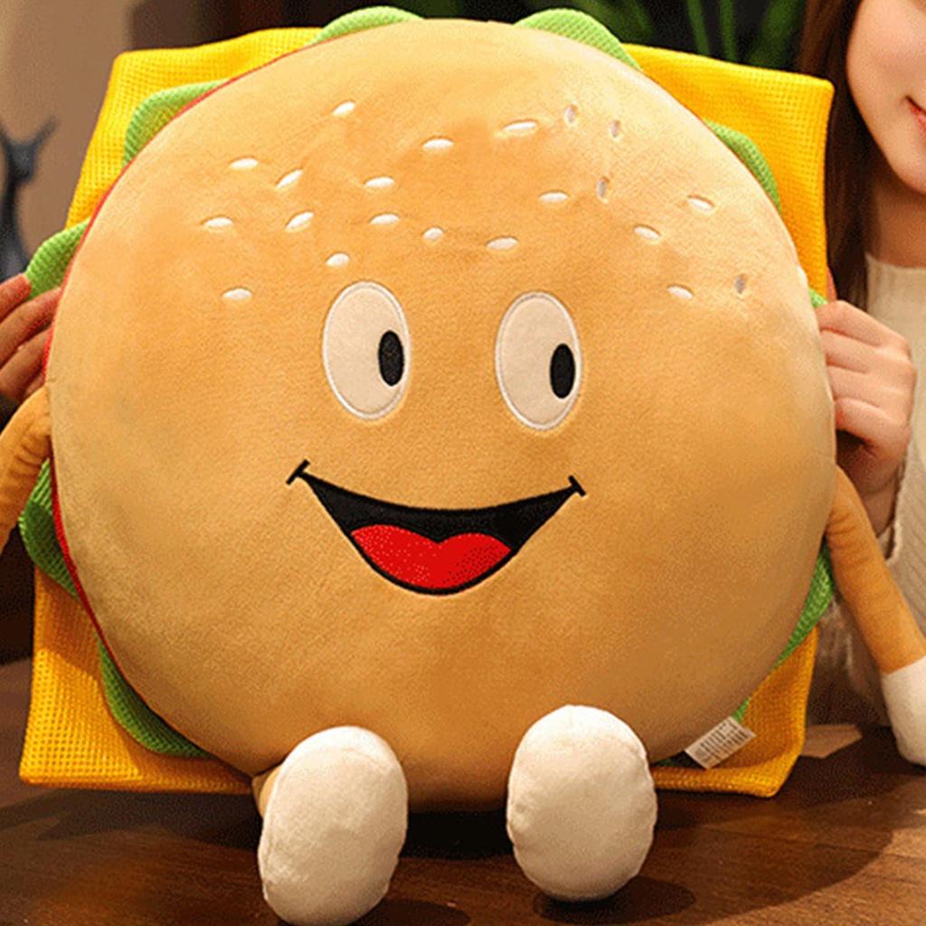 Soft Cotton Burger Plush Pillow Toy 45cm by HitMyNeed