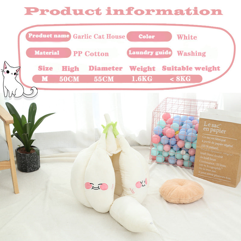 Soft Cotton Garlic Cat Bed with Cushion by HitMyNeed