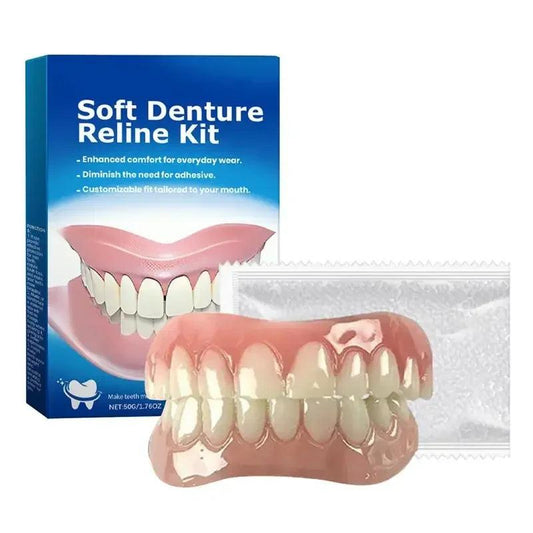 Soft Denture Silicone Kit Upper & Lower Teeth Set by HitMyNeed