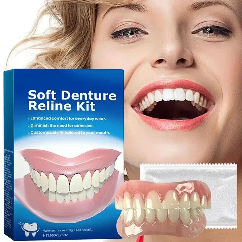 Soft Denture Silicone Kit Upper & Lower Teeth Set by HitMyNeed
