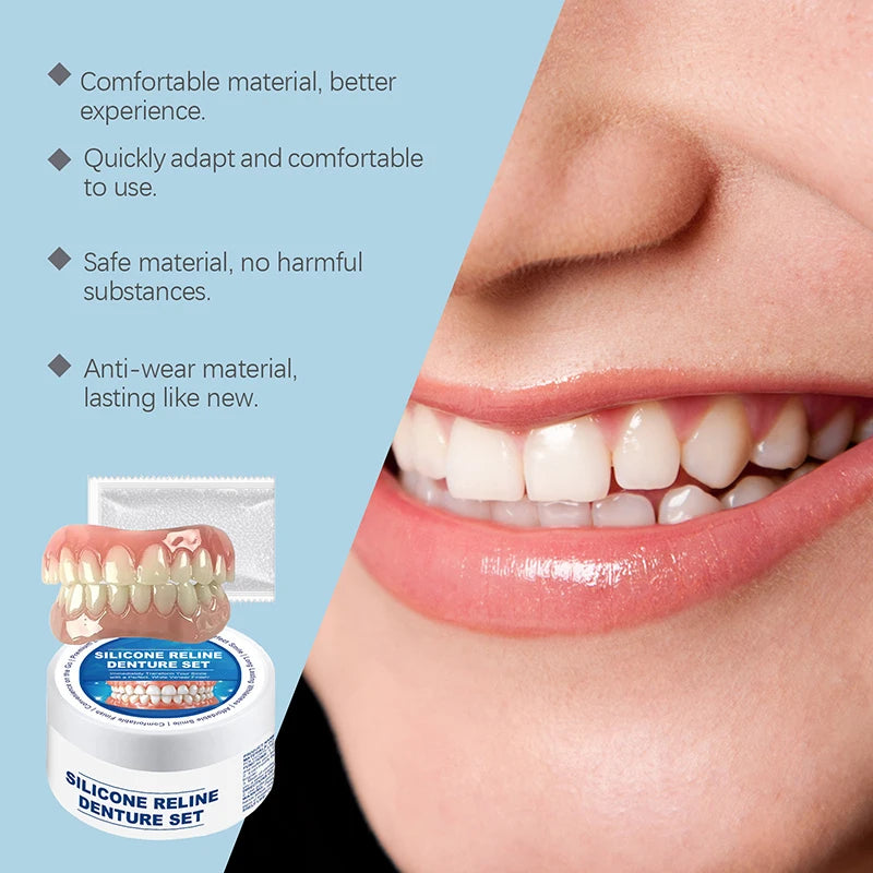 Soft Denture Silicone Kit Upper & Lower Teeth Set by HitMyNeed