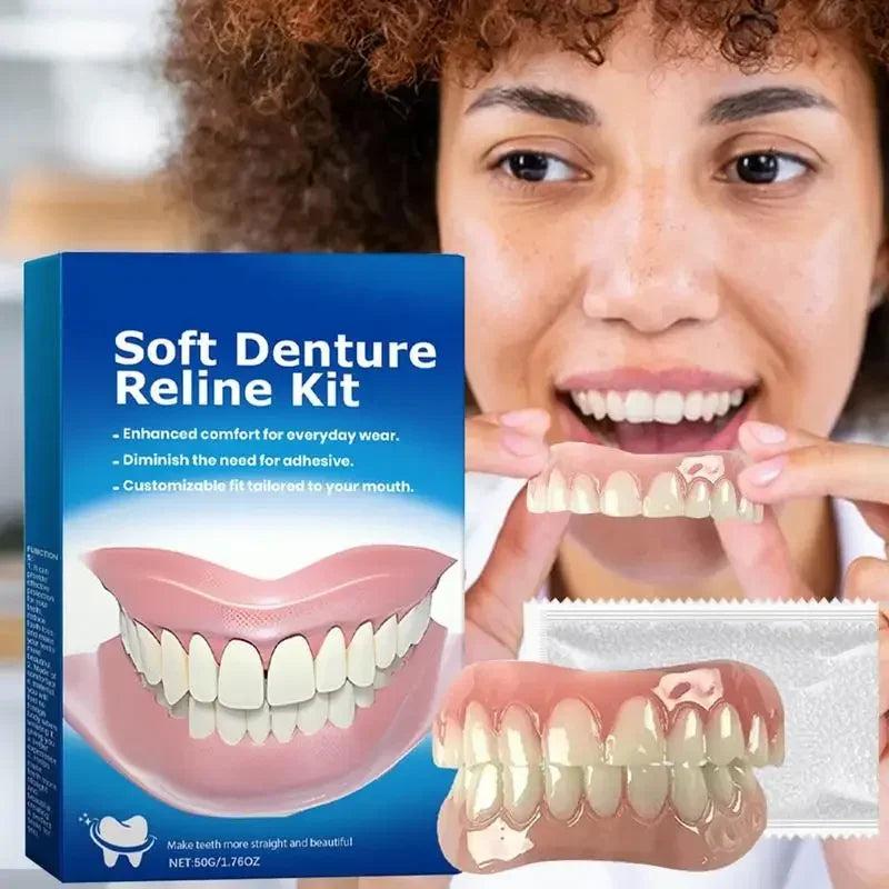 Soft Denture Silicone Kit Upper & Lower Teeth Set by HitMyNeed