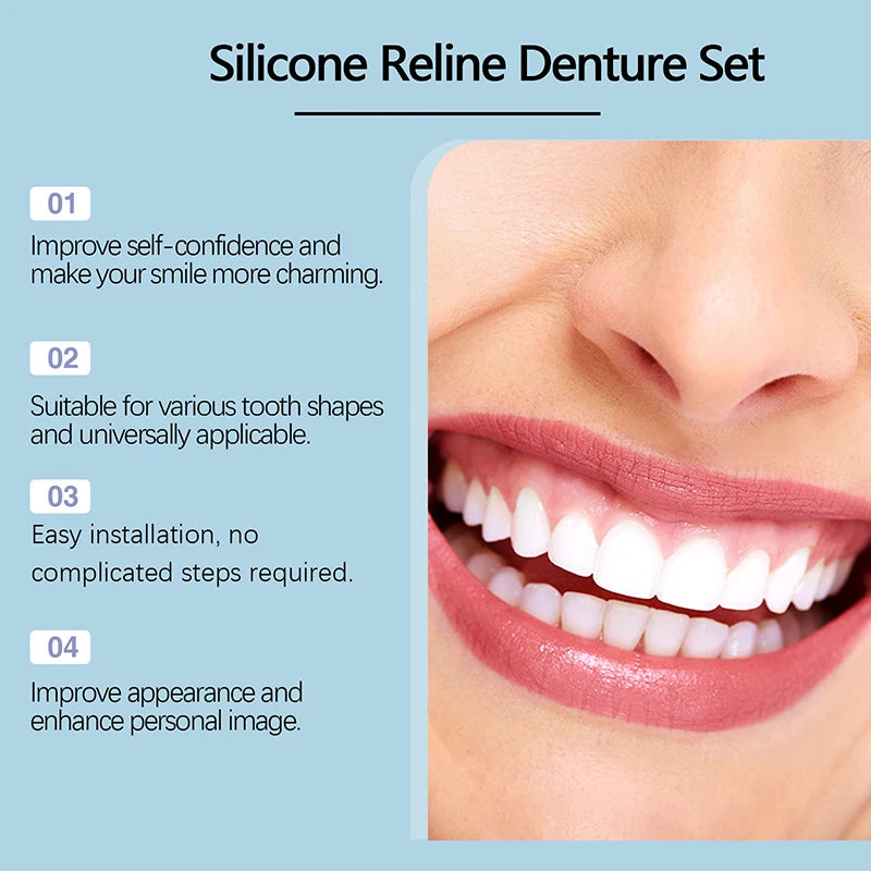 Soft Denture Silicone Kit Upper & Lower Teeth Set by HitMyNeed