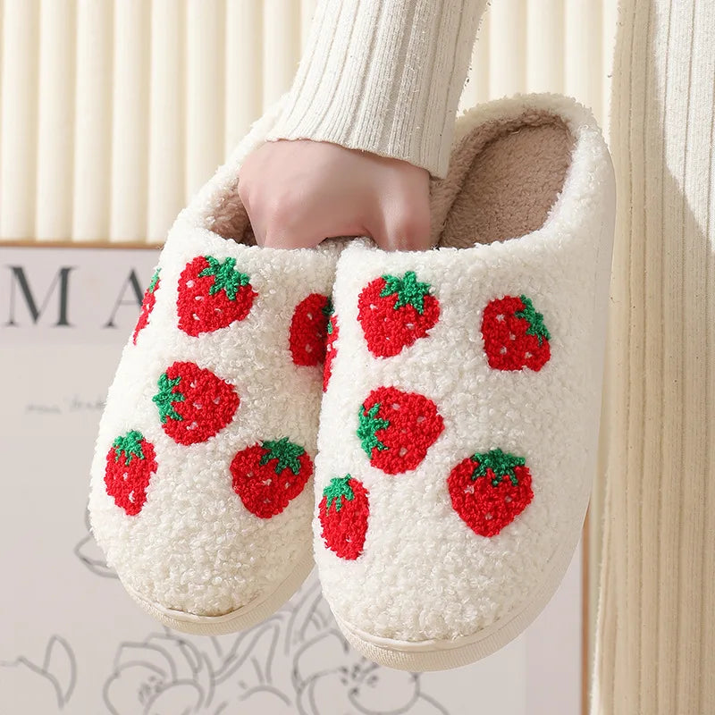 Soft Indoor Strawberry Slippers for Women & Teens by HitMyNeed