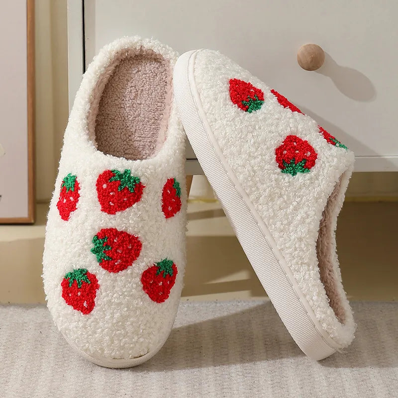 Soft Indoor Strawberry Slippers for Women & Teens 36-37 by HitMyNeed