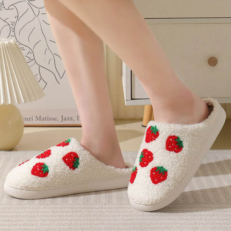 Soft Indoor Strawberry Slippers for Women & Teens by HitMyNeed