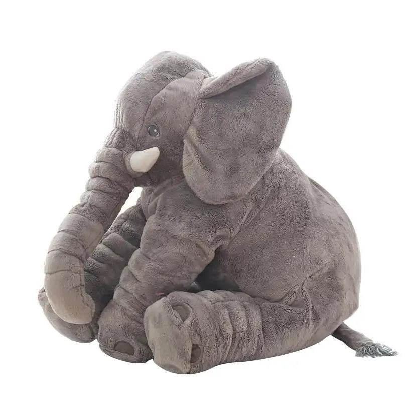 Soft Large Elephant Plush Toy for Kids & Babies gray 40cm by HitMyNeed