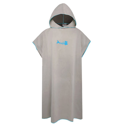 Soft Microfiber Beach Changing Poncho Robe gray by HitMyNeed