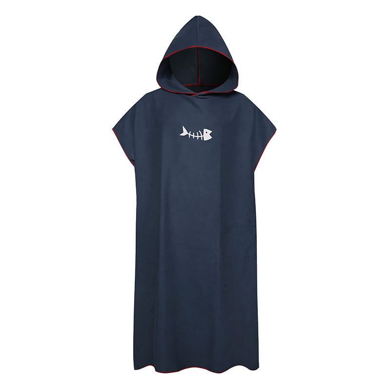 Soft Microfiber Beach Changing Poncho Robe navy-blue by HitMyNeed