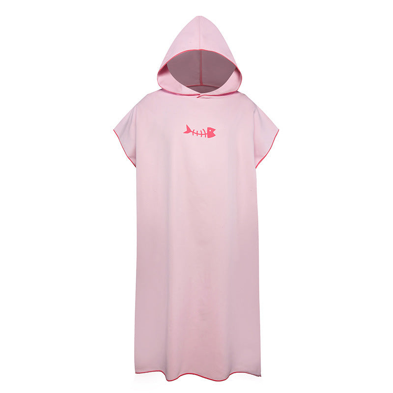 Soft Microfiber Beach Changing Poncho Robe pink by HitMyNeed