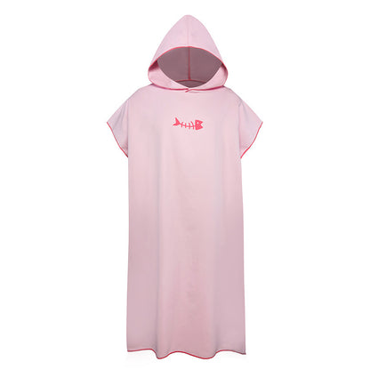 Soft Microfiber Beach Changing Poncho Robe pink by HitMyNeed