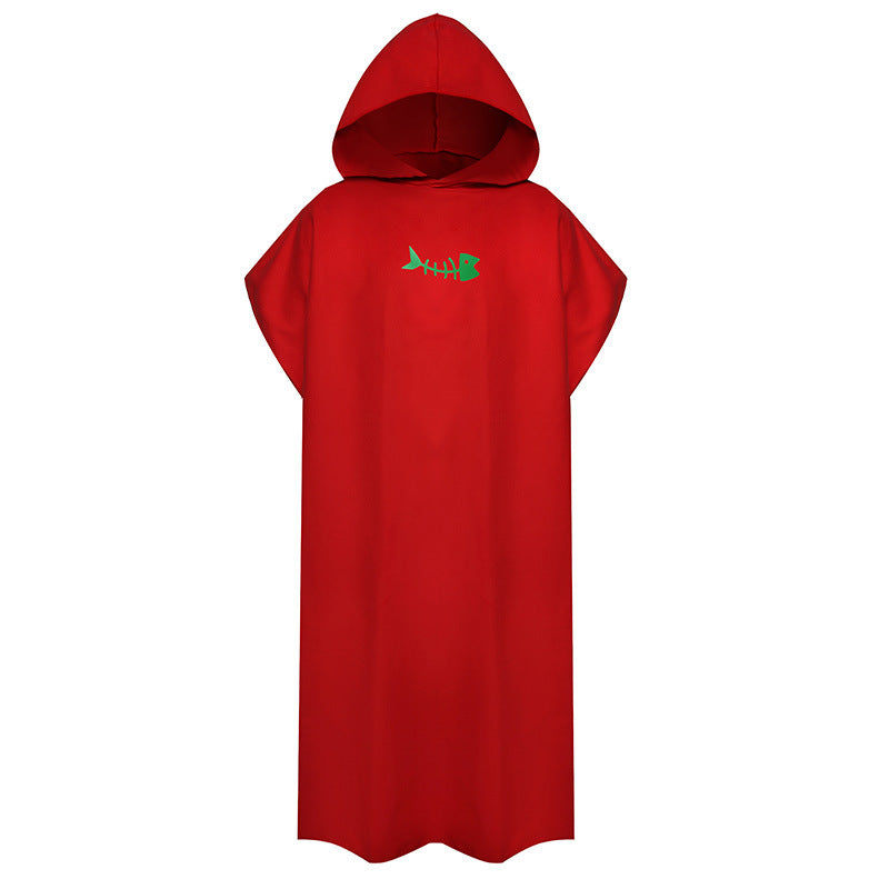 Soft Microfiber Beach Changing Poncho Robe red by HitMyNeed