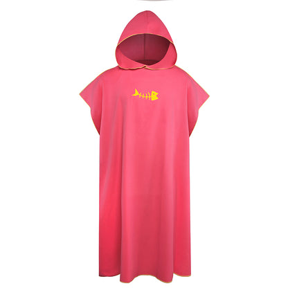 Soft Microfiber Beach Changing Poncho Robe rose-red by HitMyNeed