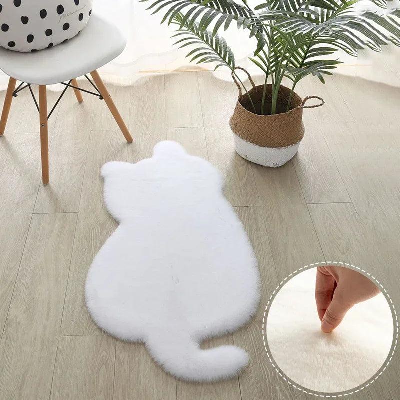 Soft Plush Cat Floor Mat, Non-Slip 47 x 93 cm area-rugs-white by HitMyNeed