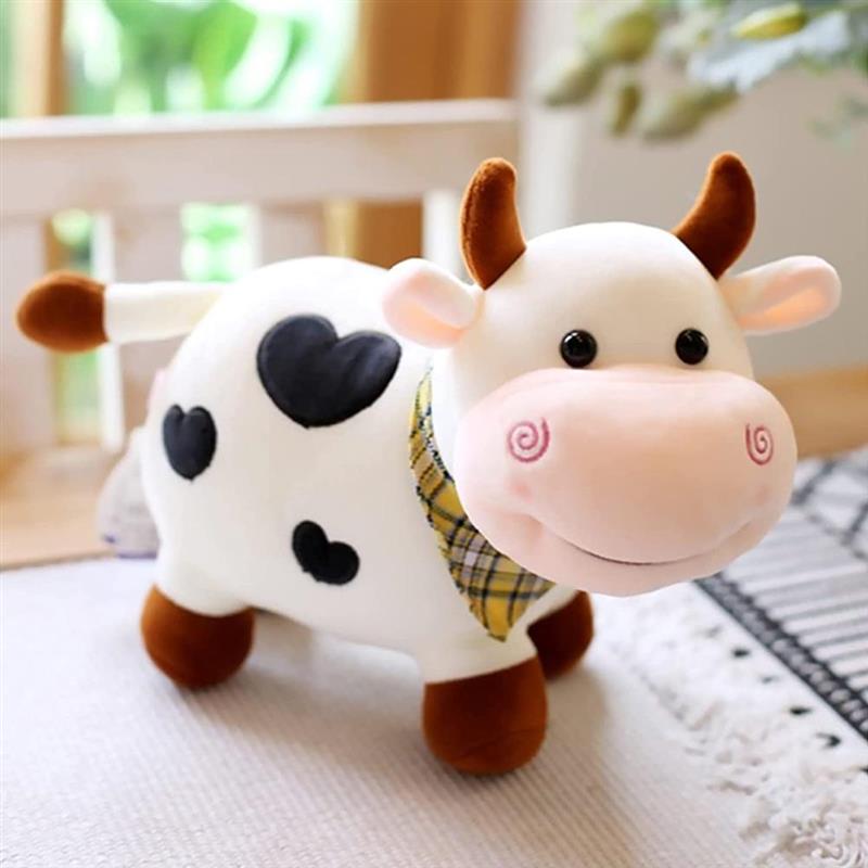 Soft Plush Cow Stuffed Animal Toy for Kids by HitMyNeed