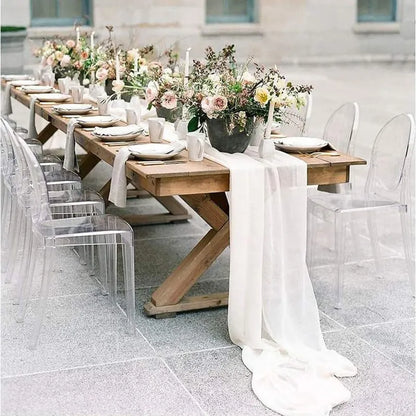 Soft Pure Cotton Table Runner with Rustic Texture by HitMyNeed