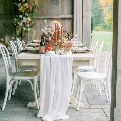 Soft Pure Cotton Table Runner with Rustic Texture by HitMyNeed