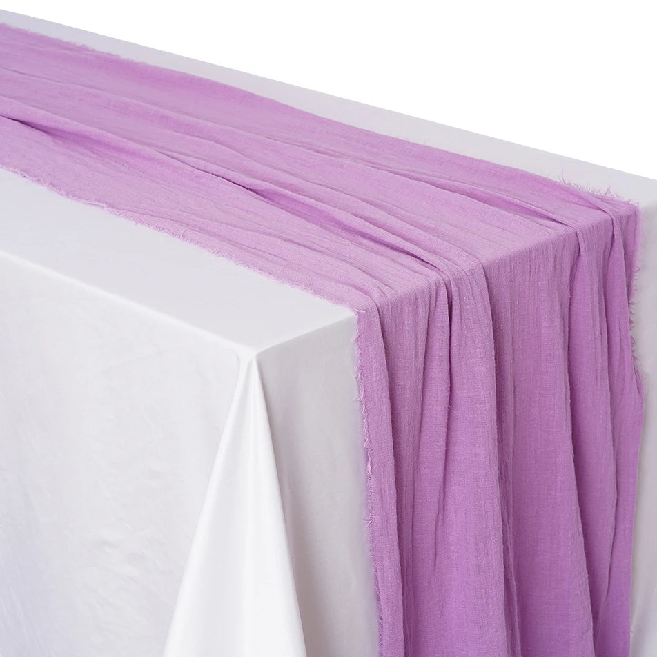Soft Pure Cotton Table Runner with Rustic Texture purple 40x200cm by HitMyNeed