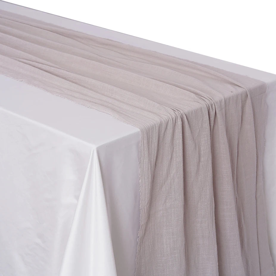 Soft Pure Cotton Table Runner with Rustic Texture smoke-grey 40x200cm by HitMyNeed