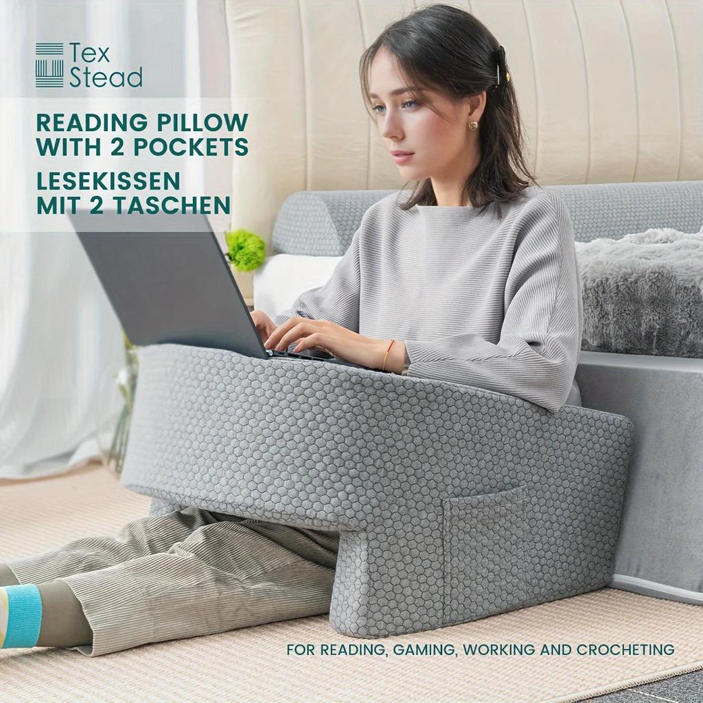 Soft Reading Pillow with Arm Rests and Washable Cover by HitMyNeed