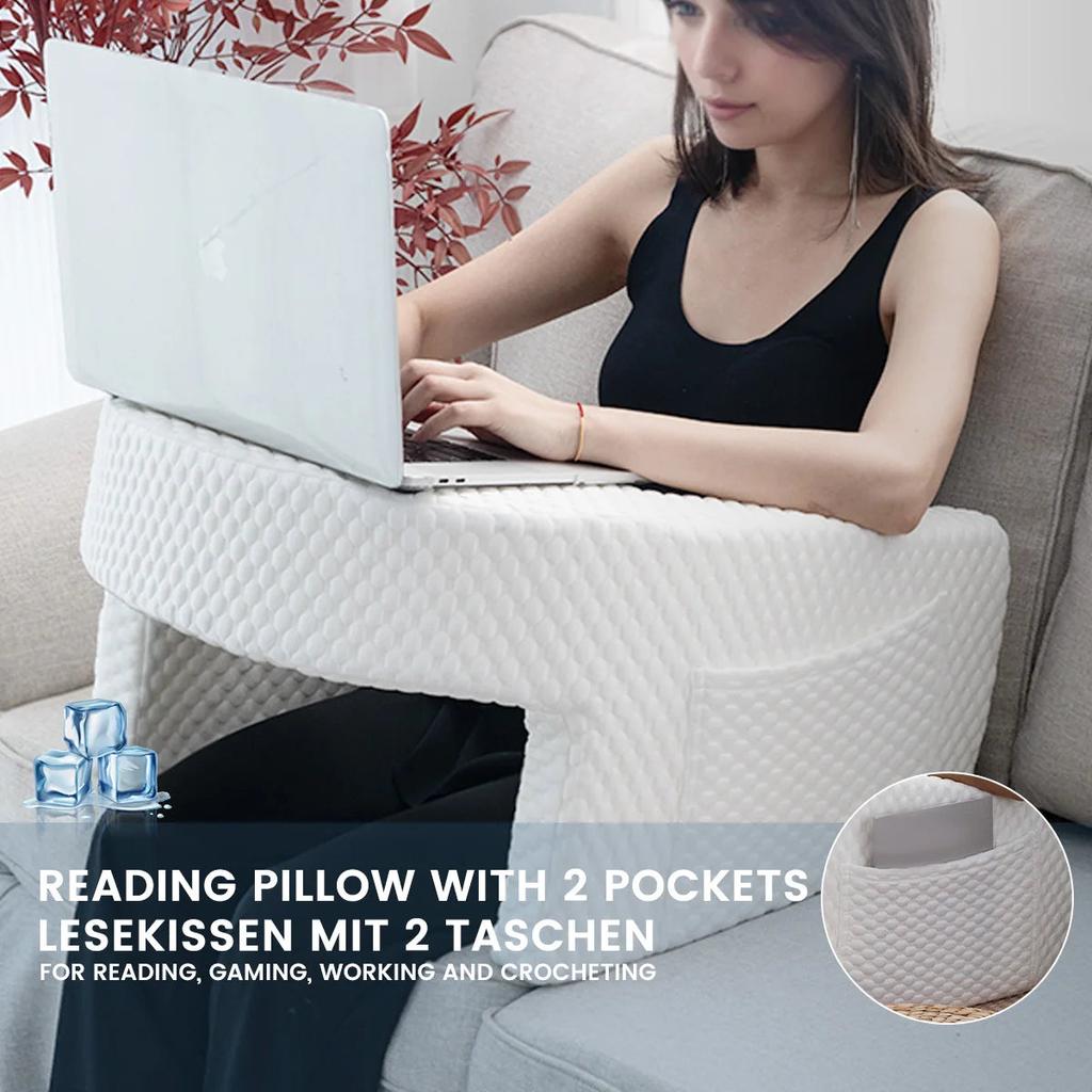 Soft Reading Pillow with Arm Rests and Washable Cover by HitMyNeed