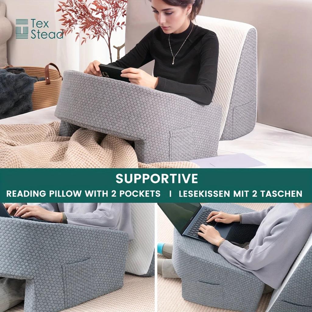 Soft Reading Pillow with Arm Rests and Washable Cover by HitMyNeed