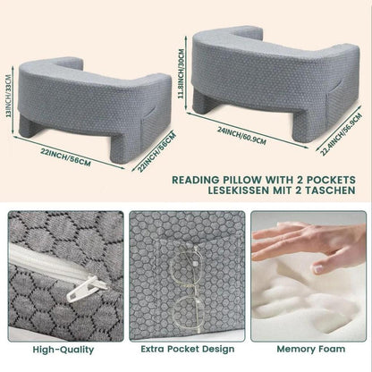 Soft Reading Pillow with Arm Rests and Washable Cover by HitMyNeed