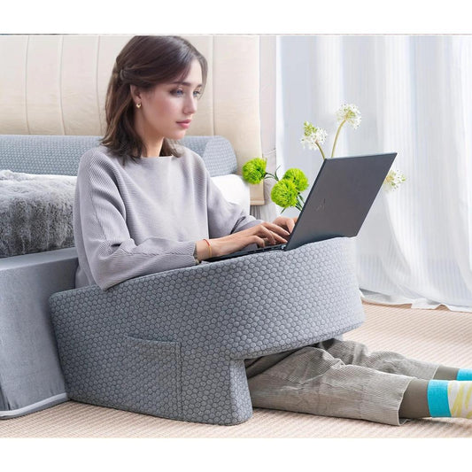 Soft Reading Pillow with Arm Rests and Washable Cover gray 22x13inch by HitMyNeed