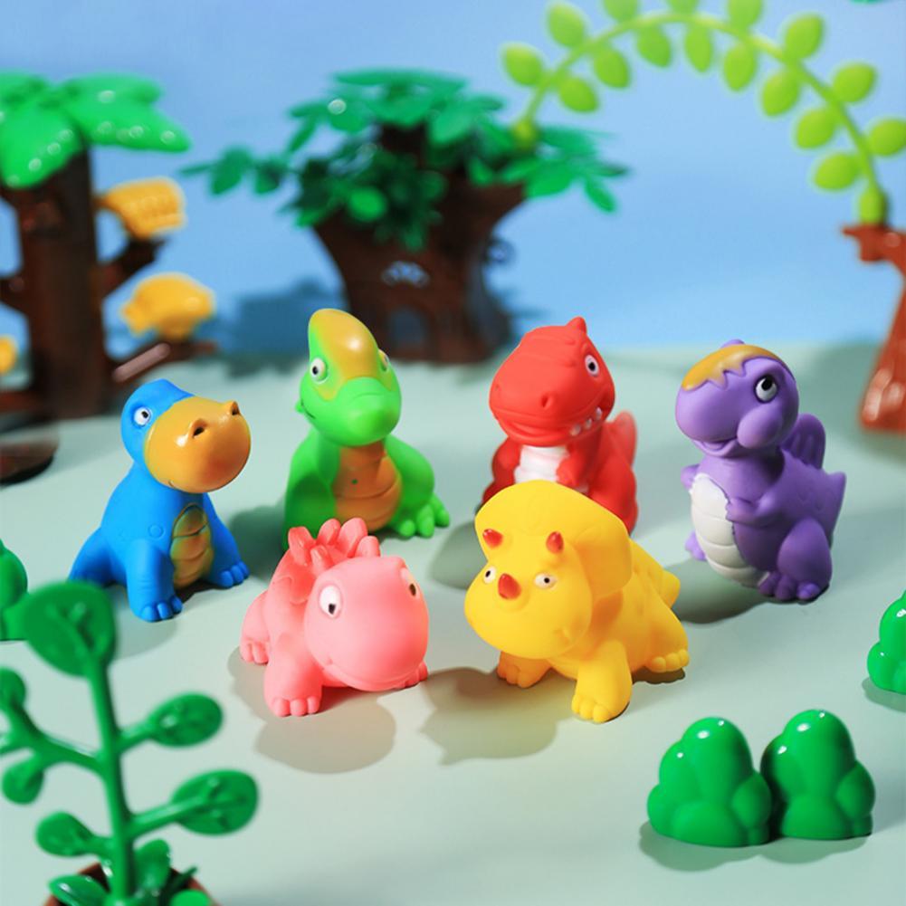 Soft Rubber Dino Bath Toys Set of 6 by HitMyNeed