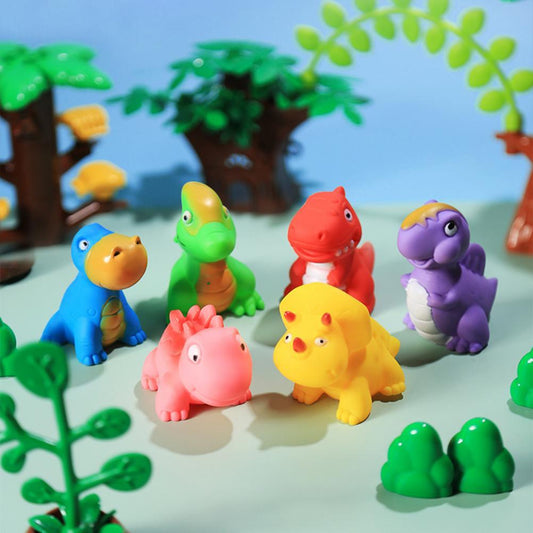 Soft Rubber Dino Bath Toys Set of 6 by HitMyNeed